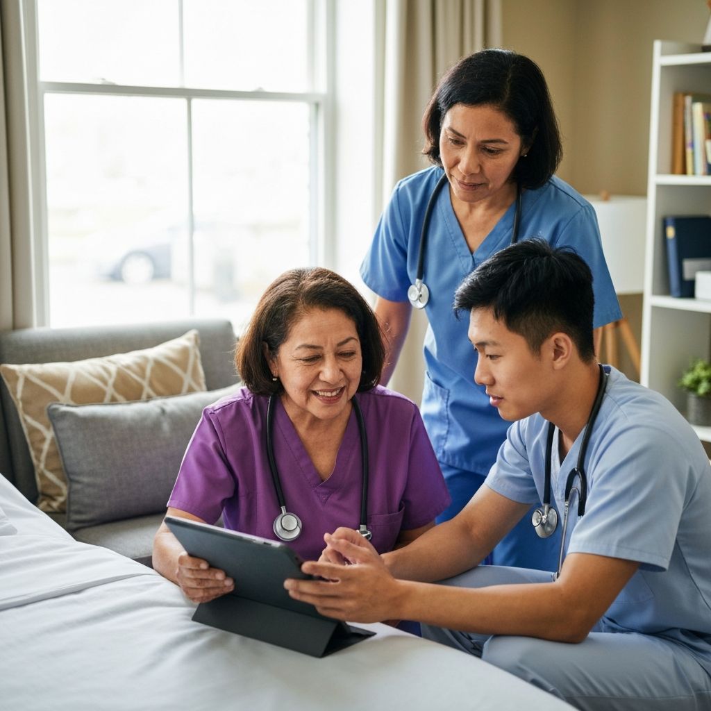 Care team reviewing health monitoring data